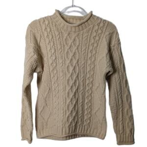 Vintage 90's Aran Crafts Fishermans Chunky Rolled Collar and Cuffs 100% Wool